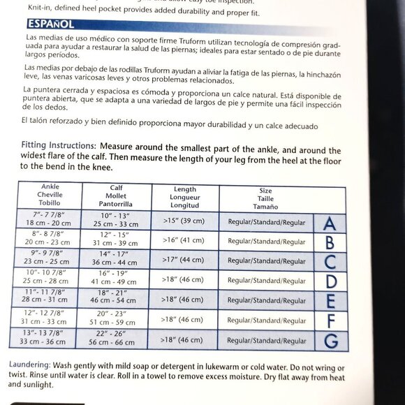 Truform Leg Health 15-20 mmHg Compression Socks Black Size B NEW - Picture 3 of 5